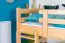 Letto a soppalco grande con scivolo 120 x 190 cm | Faggio massiccio naturale | Trasformabile in letto singolo | Easy Premium Line K31/n