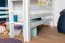 Letto a soppalco bianco con scivolo 160 x 200 cm | Faggio massiccio laccato | Trasformabile in singolo | Easy Premium Line K31/n