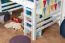 Letto a soppalco bianco con scivolo 160 x 200 cm | Faggio massiccio laccato | Trasformabile in singolo | Easy Premium Line K31/n
