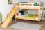 Letto a castello con scivolo 160 x 190 cm in faggio massiccio | Naturale | Trasformabile in 2 letti singoli | Easy Premium Line K32/n