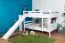 Letto a castello grande con scivolo 160 x 190 cm | Faggio massello laccato bianco | Divisibile | Easy Premium Line K32/n