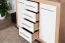 Cassettiera Madryn 08 | Rovere Sonoma e Bianco | 2 Ante, 4 Cassetti | 100 x 138 x 40 cm
