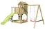Torretta gioco "S4A", incl. scivolo a onde, altalena doppia, balcone, sabbiera, parete da arrampicata e scala in legno - 450 x 330 cm (l x p)