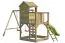 Torretta gioco "S4A", incl. scivolo a onde, altalena doppia, balcone, sabbiera, parete da arrampicata e scala in legno - 450 x 330 cm (l x p)