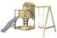 Torretta gioco "S4B", incl. scivolo a onde, altalena doppia, balcone, sabbiera, parete da arrampicata e scala in legno - 450 x 330 cm (l x p)