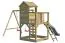 Torretta gioco "S4B", incl. scivolo a onde, altalena doppia, balcone, sabbiera, parete da arrampicata e scala in legno - 450 x 330 cm (l x p)