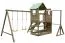 Torretta gioco "S7A", incl. scivolo a onde, struttura per altalena doppia, sabbiera, parete da arrampicata, barra orizzontale e scala in corda - 490 x 380 cm (l x p)