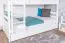 Letto a castello divisibile Economic Line K20/h in faggio massiccio bianco, reti 90x200 cm, testiera e pediera dritte