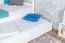 Letto a castello divisibile Economic Line K20/h in faggio massiccio bianco, reti 90x200 cm, testiera e pediera dritte