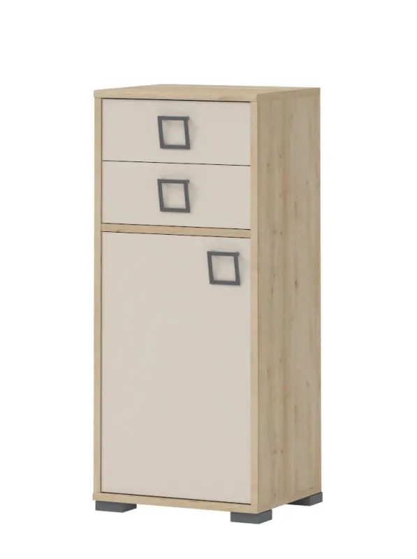 Armadietto per cameretta Benjamin 22 | Faggio e crema | 102 x 44 x 37 cm | 2 cassetti | Soft Close