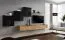 Pensile moderno Balestrand 158 nero/rovere Wotan | 150 x 330 x 40 cm | Apertura push-to-open