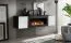 Cassettiera sospesa con camino Raudberg 47, colore: bianco / nero - Dimensioni: 40 x 160 x 40 cm (A x L x P), con funzione di apertura a pressione