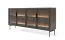 Madia Chaabane 02 | Rovere Dunin/Nero | 4 Ante Vetro Marrone | LED | 82,5x181x39 cm | Metallo
