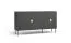Cassettiera Amfipoli 02 nero effetto legno | 2 ante, 2 cassetti, 2 scomparti | Sistema Soft-Close | 87,5 x 160 x 40 cm