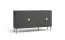 Cassettiera Amfipoli 02 nero effetto legno | 2 ante, 2 cassetti, 2 scomparti | Sistema Soft-Close | 87,5 x 160 x 40 cm