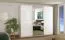 Armadio scorrevole Palanka 02 | Bianco lucido | 3 ante, specchio, 2 barre appendiabiti | 7 scomparti | 224 x 262,5 x 62,5 cm