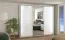 Armadio scorrevole Palanka 02 | Bianco lucido | 3 ante, specchio, 2 barre appendiabiti | 7 scomparti | 224 x 262,5 x 62,5 cm
