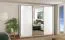 Armadio scorrevole Bogati 04 | Bianco lucido e anta a specchio | 224 x 262,5 x 65,5 cm | 2 barre appendiabiti
