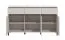 Cassettiera "Lapovo" 09, color cashmere, gambe nere, 3 ante a battente, 3 cassetti, 6 scomparti, bordi in ABS, 157 x 40 x 90 cm