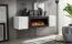 Armadio a muro con cassettiera semplice e camino Hompland 129 | Bianco lucido | 150 x 160 x 40 cm | Push-to-open