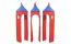Set tessile per torre letto | Colore blu/rosso | Compatibile con Andi e Tom | 40x40x235 cm