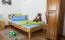 Letto singolo "Wooden Nature" 03, rovere massello, oliato - 90 x 200 cm (l x l)
