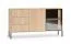 Madia "Arkansas" 02, color rovere Lindberg, 1 anta in vetro con struttura in alluminio, 3 cassetti, 4 scomparti, incl. illuminazione a LED, funzione "push-to-open", 160 x 40 x 86 cm