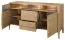 Cassettiera 2 ante e 2 cassetti Gorica 09 | Rovere oro | 85 x 161 x 50 cm | LED | Chiusura ammortizzata | Vetro Antisol bronzo