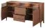 Cassettiera 2 ante e 2 cassetti Gorica 09 | Rovere rustico | 85 x 161 x 50 cm | LED | Vetro bronzo | Chiusura ammortizzata