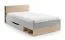 Letto singolo con cassetto | Rovere e grigio moderno | 120 x 200 cm | Testata con 6 vani | Bordi ABS