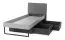 Letto singolo Authie 12 con 2 cassetti | Beige/Blu scuro | 90 x 200 cm | Testata in tessuto | Bordi ABS