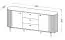 Cassettiera/credenza Annelin 04 | 3 cassetti | cashmere | maniglie e piedini oro nero | 81 x 190 x 40 cm | chiusura ammortizzata | 4 vani