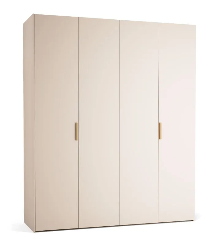 Armadio ribalta beige | 3 cassetti | 1 asta appendiabiti | 8 scomparti | LED sensore | Soft-close | 203 x 60 x 240 cm