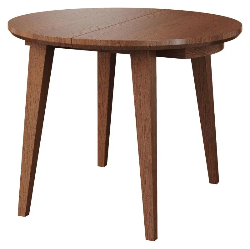 Tavolo da pranzo rotondo allungabile Gorica 24 | Rovere massiccio rustico | 100-250 cm | Alta stabilità e robustezza
