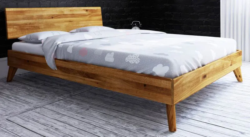 Letto matrimoniale super king size Timaru 01 | Rovere massello oliato | 200 x 200 cm | Design elegante