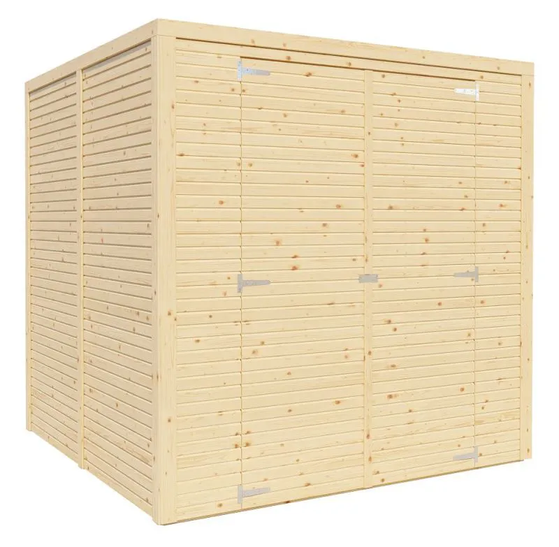 Casetta da giardino prefabbricata "Greven" 03, legno grezzo - spessore: 18 mm, SU: 4,18 m², tetto piano