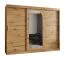 Armadio scorrevole Signalkuppe 21 | Rovere Artisan | Specchio | 10 scomparti | 2,5 m