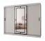 Armadio / Armadio con ante scorrevoli | Bianco opaco | 10 scomparti | 2 aste appendiabiti | Lavorazione di alta qualità | 250 x 62 x 200 cm | Anta a specchio decorativa