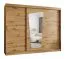 Armadio scorrevole Aletschhorn 21 | 2 ante a specchio | Rovere Artisan | 2,5m | 10 scomparti | 2 barre | Binari in alluminio