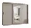 Armadio scorrevole "Aletschhorn" 24 | Cashmere | 2,5 m larghezza | 10 scomparti | 2 ante a specchio | Barre appendiabiti | Guide alluminio