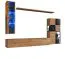 Parete attrezzata Valand 08 | Rovere Wotan | 170 x 250 x 40 cm | Illuminazione LED blu