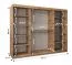 Armadio ad ante scorrevoli "Jorasses" 30, color noce, 2 ante a specchio, 10 scomparti, 2 barre appendiabiti, guide in alluminio, impiallacciatura in PVC, larghezza: 2,5 m