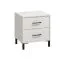 Comodino Sabas 17 bianco | 2 cassetti | Maniglie e gambe nere | Bordi ABS | 52 x 48 x 40 cm