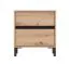 Comodino "Lapovo" 02, color rovere Artisan, 2 cassetti, bordi in ABS, 48 x 40 x 55 cm