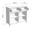 Cassettiera "Lapovo" 07, color cashmere, gambe nere, 2 ante a battente, 2 cassetti, 4 scomparti, bordi in ABS, 106 x 40 x 90 cm