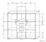 Cassettiera camera da letto 110 x 120 x 40 cm | Rovere e bianco | 3 cassetti, 2 ante, 4 ripiani | Serie Kavieng