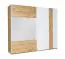 Armadio scorrevole Gavdos 02 | Rovere e Bianco Lucido | Specchio | 218 x 250 x 67 cm