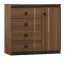 Cassettiera "Mojokerto" 02 | Noce e Nero | 85 x 90 x 39 cm | Design moderno e spazioso