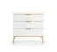 Cassettiera bianca elegante Breckenridge 05 | 3 cassetti soft-close | 88 x 92 x 40 cm | Finitura di pregio