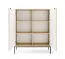 Madia "Worthing" 81, color rovere Vicenza, frontale scanalato, 2 ante, 6 scomparti, bordi in ABS, 104 x 39 x 125 cm